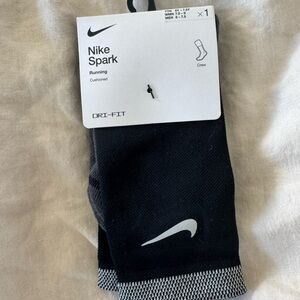 Nike Black Crew Running Socks with White Swoosh